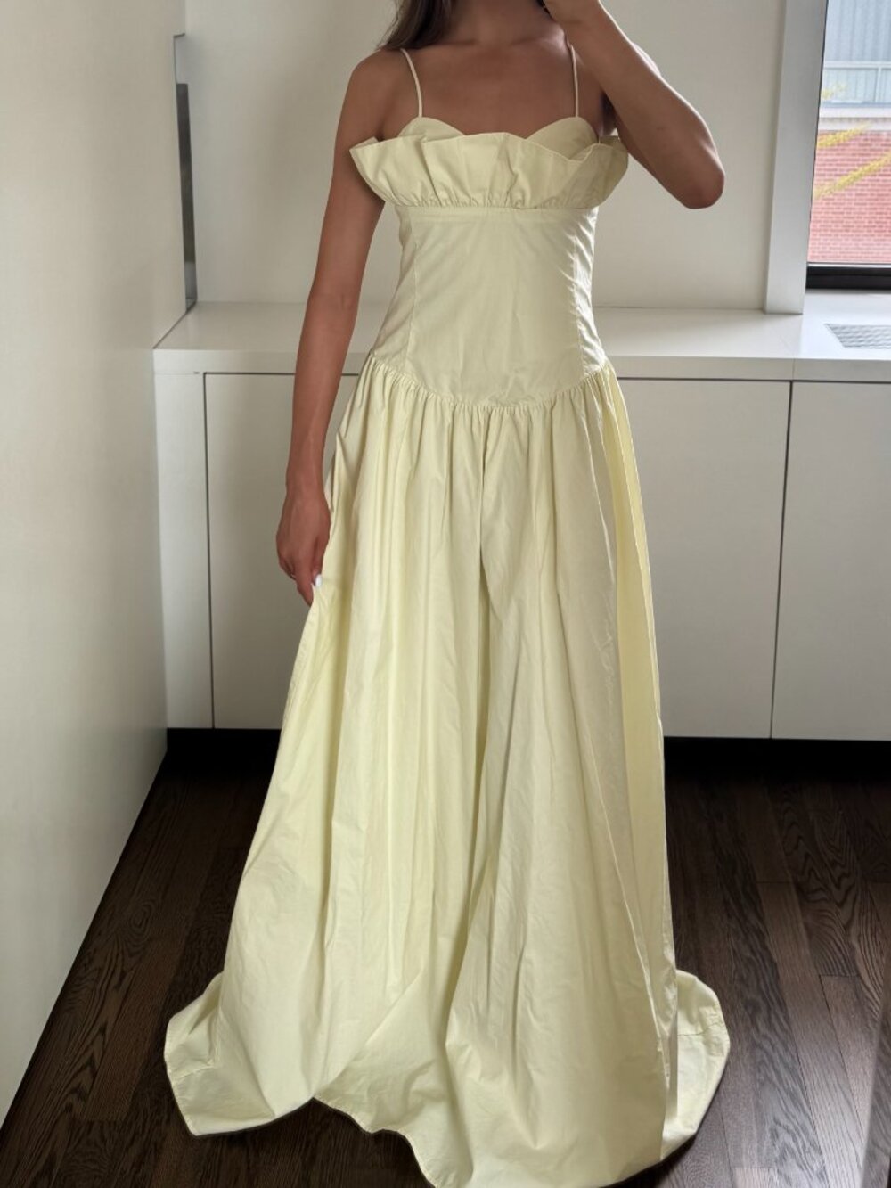 Meshki Janis Cotton Frill Maxi Dress - Lemon Drop Waist Yellow - Picture 5 of 7
